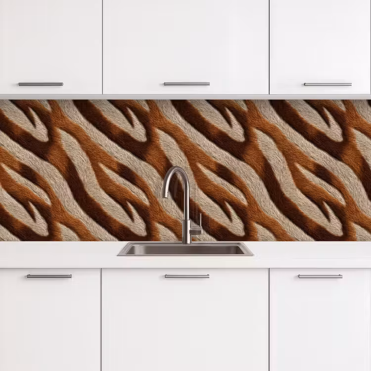 Zebra - Patroon - Bruin keuken achterwand 2 groot 857 -3d