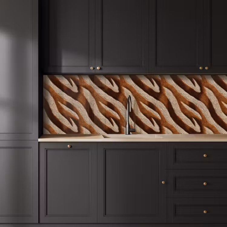 Zebra - Patroon - Bruin keuken achterwand 2 groot 857 -sfeer1