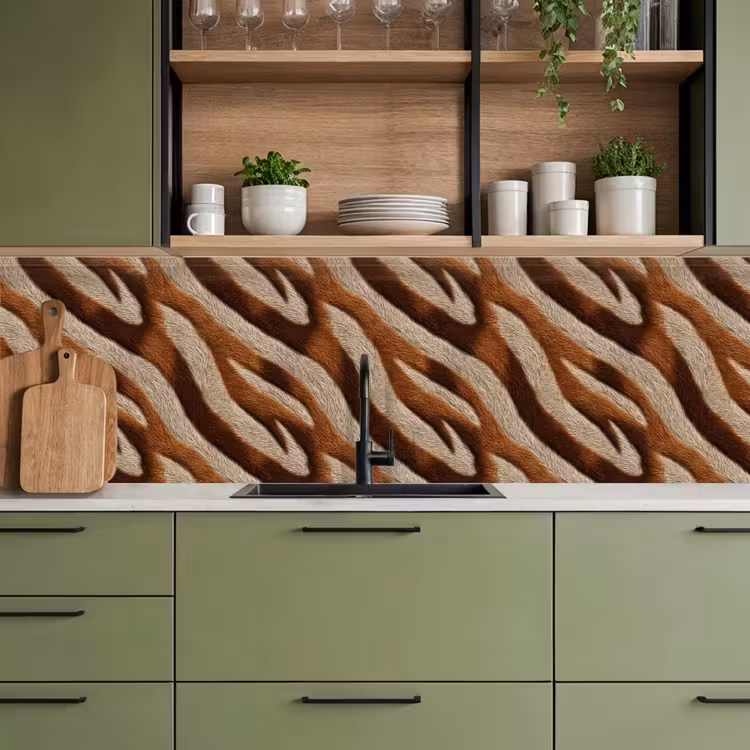 Zebra - Patroon - Bruin keuken achterwand 2 groot 857 -sfeer3
