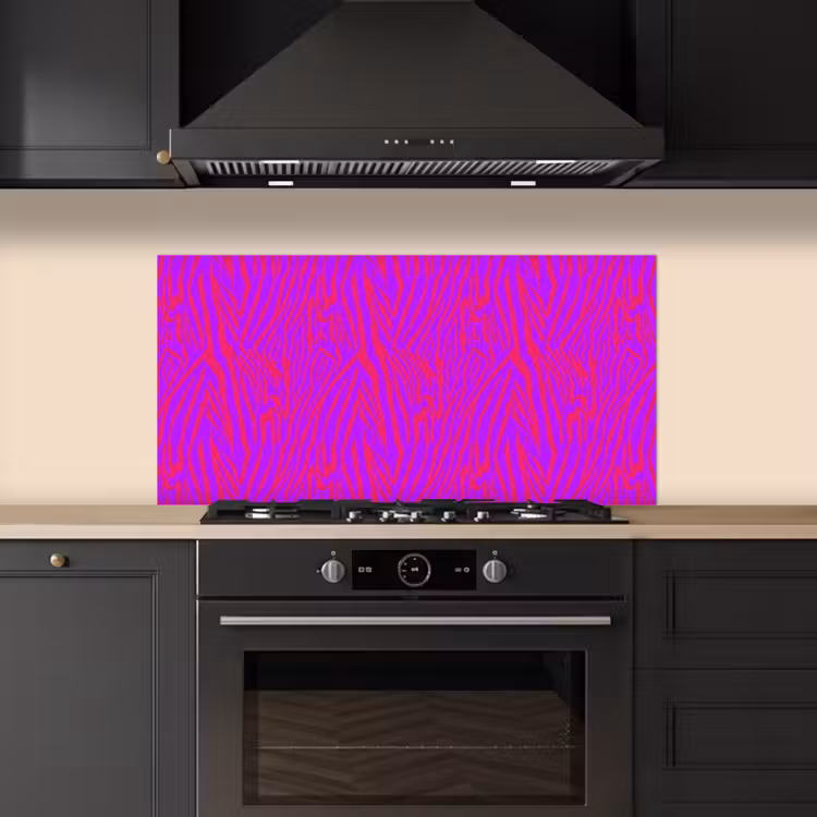 Zebra - Neon - Roze - Paars keuken achterwand spatscherm middel 899 -sfeer1