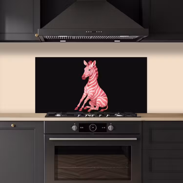 Zebra - Roze - Gestreept keuken achterwand spatscherm middel -sfeer1