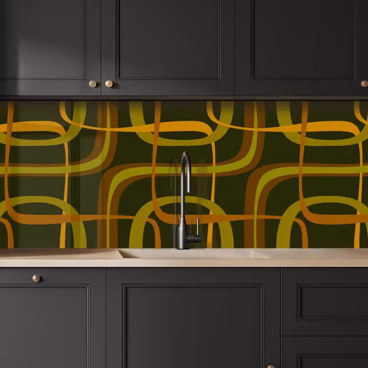 Jaren 70 - Retro - Groen keuken achterwand 2 middel 871 -sfeer1