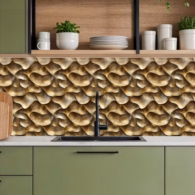 Abstract - Antiek - Goud keuken achterwand 2 middel 871 -sfeer3