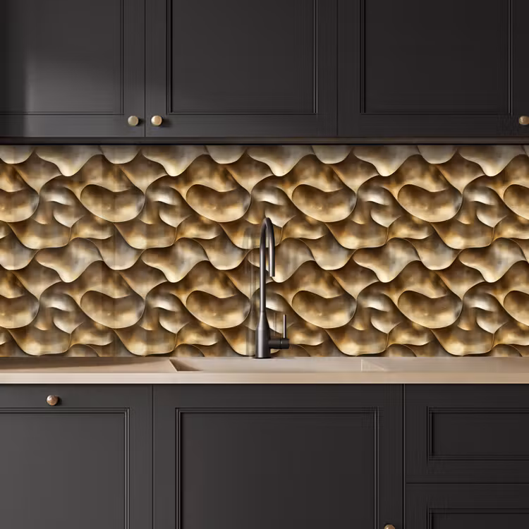 Abstract - Antiek - Goud keuken achterwand 2 middel 871 -sfeer1