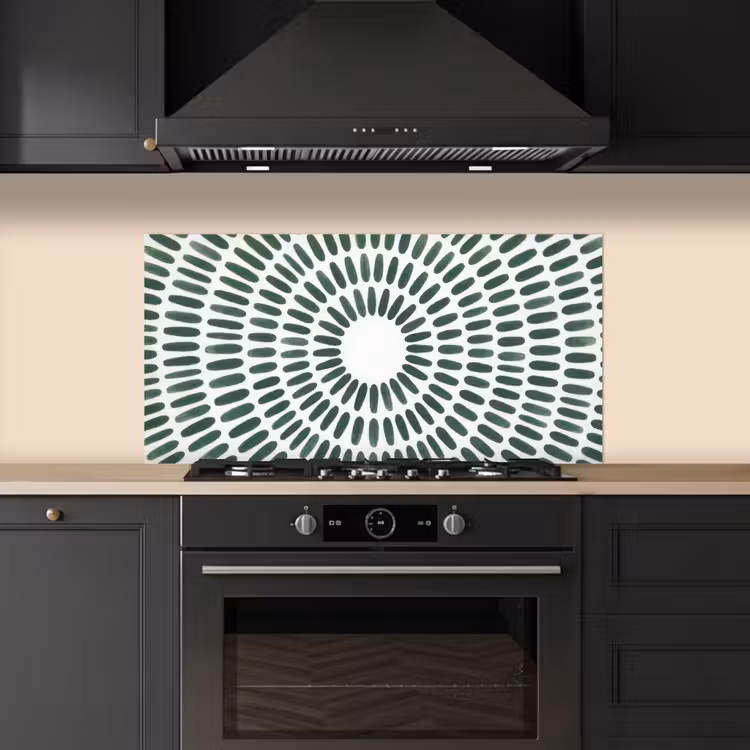 Abstract - Cirkel - Patroon - Modern - Groen keuken achterwand spatscherm middel -sfeer1