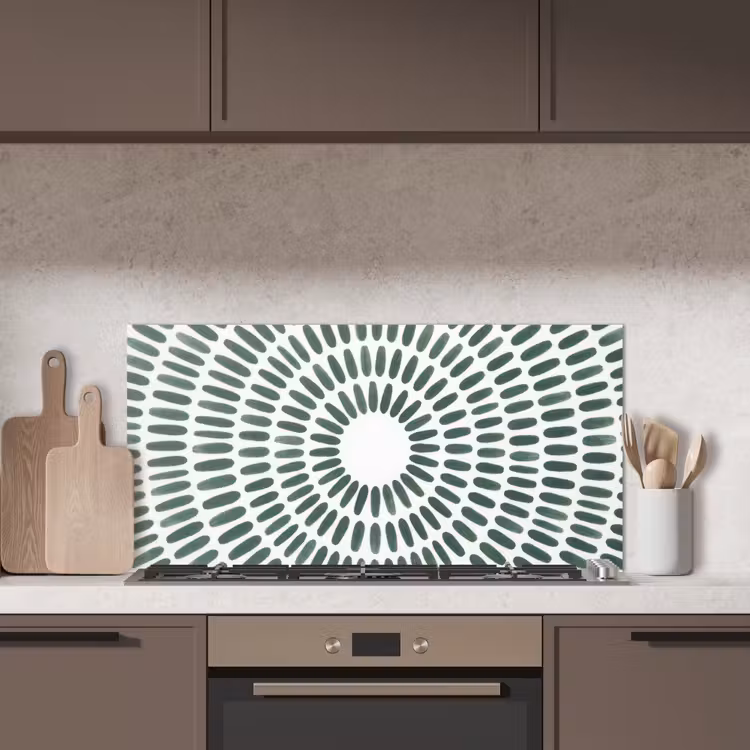 Abstract - Cirkel - Patroon - Modern - Groen keuken achterwand spatscherm middel -sfeer2