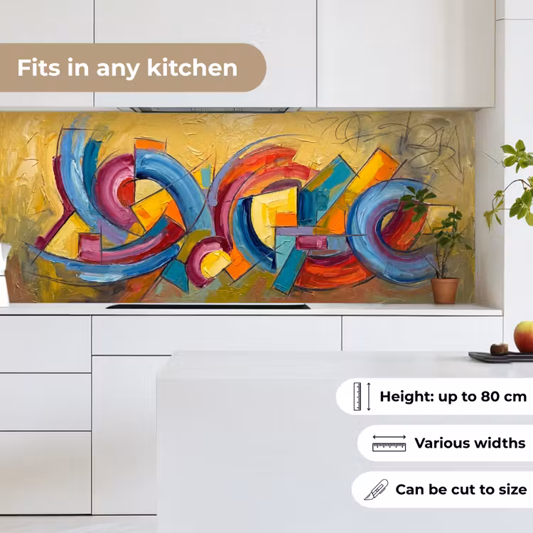 Abstract - Cirkels - Schilderij - Kleurrijk - Dynamisch keuken achterwand 2 middel -sfeer4_UK