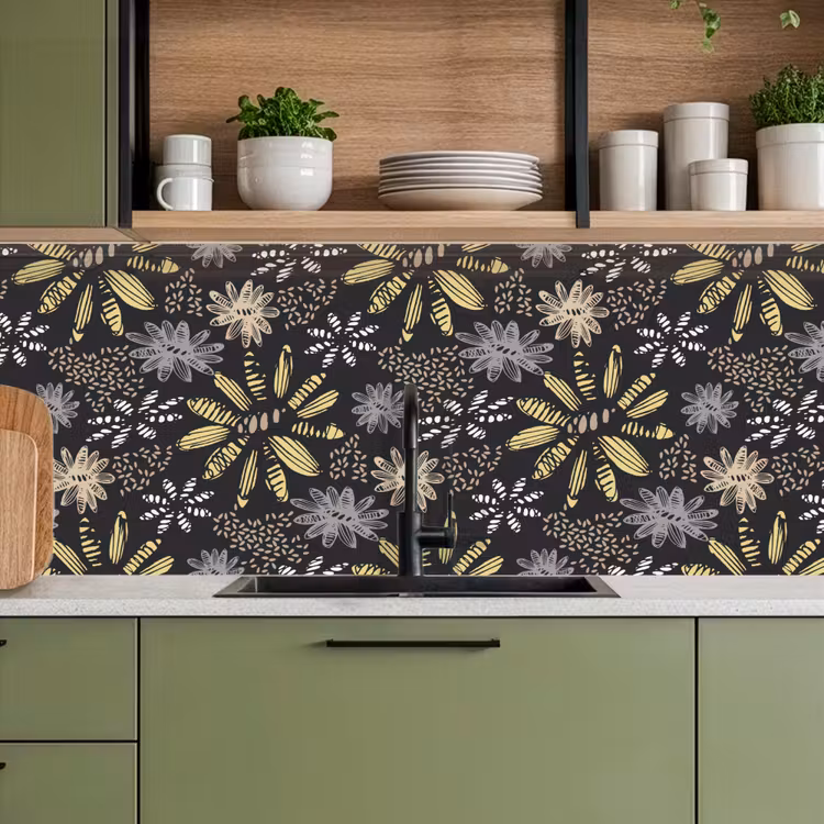 Abstract - Bloemen - Patronen keuken achterwand 2 middel 871 -sfeer3