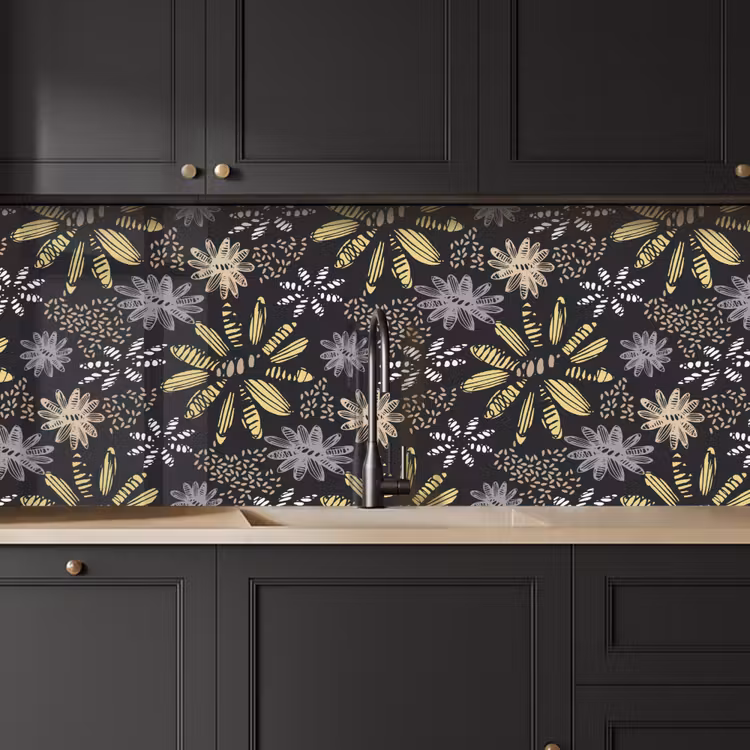 Abstract - Bloemen - Patronen keuken achterwand 2 middel 871 -sfeer1
