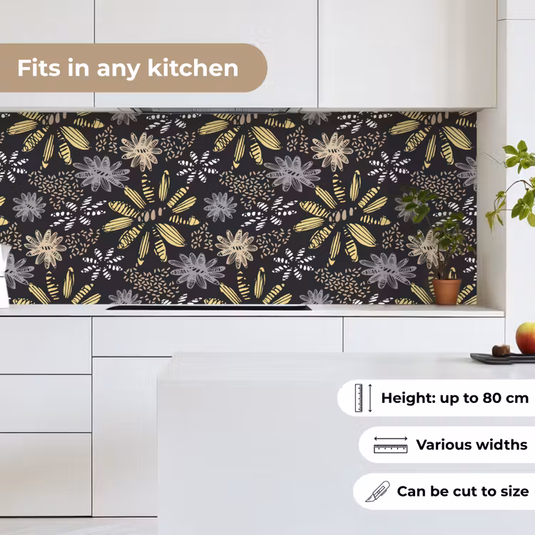 Abstract - Bloemen - Patronen keuken achterwand 2 middel 871 -sfeer4_UK