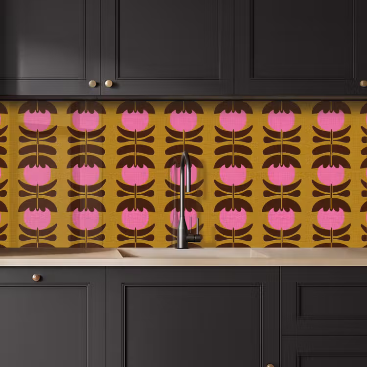 Abstract - Bloemen - Roze keuken achterwand 2 middel 871 -sfeer1