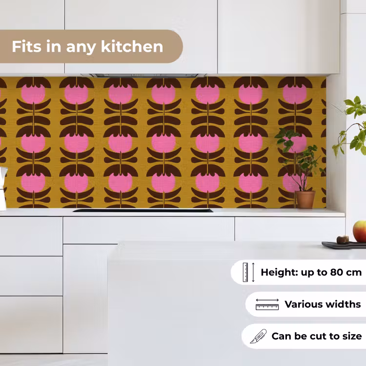 Abstract - Bloemen - Roze keuken achterwand 2 middel 871 -sfeer4_UK