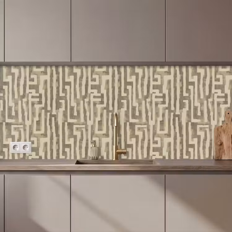 Abstract - Geometrisch - Groen keuken achterwand 2 middel 871 zz_3dshopping