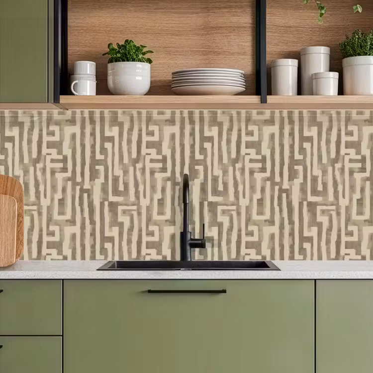Abstract - Geometrisch - Groen keuken achterwand 2 middel 871 -sfeer3