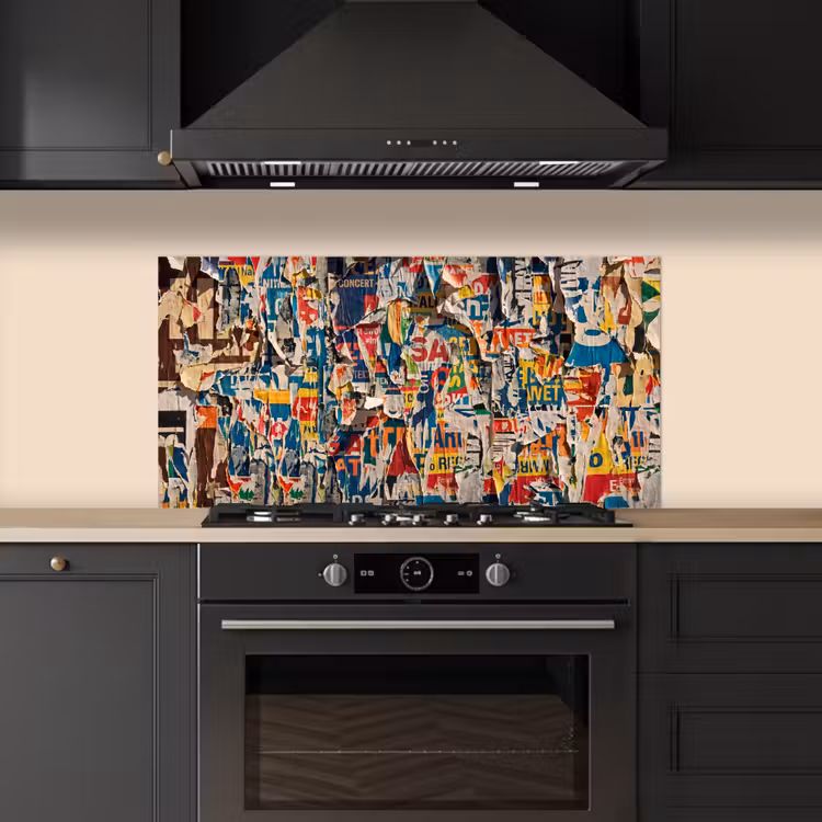Abstract - Gelaagd papier - Urban - Modern - Kleurrijk keuken achterwand spatscherm middel -sfeer1