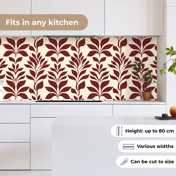 Abstract - Bladeren - Burgundy keuken achterwand 2 middel 871 -sfeer4_UK
