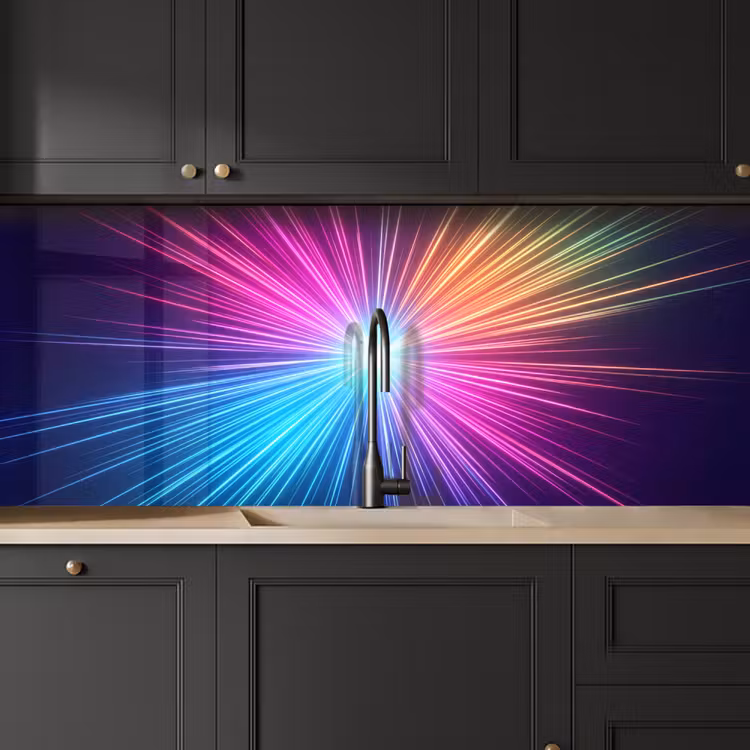 Abstract - Light - Burst - Modern - Colorful keuken achterwand 2 middel -sfeer1