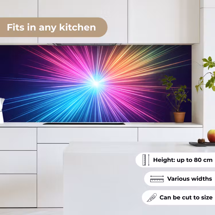 Abstract - Light - Burst - Modern - Colorful keuken achterwand 2 middel -sfeer4_UK