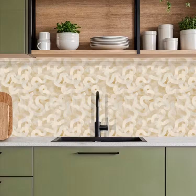 Abstract - Lijnen - Beige keuken achterwand 2 middel 871 -sfeer3