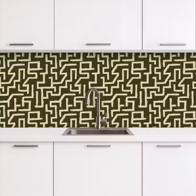 Abstract - Lijnen - Groen keuken achterwand 2 groot 857 -3d