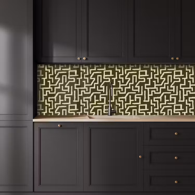 Abstract - Lijnen - Groen keuken achterwand 2 groot 857 -sfeer1