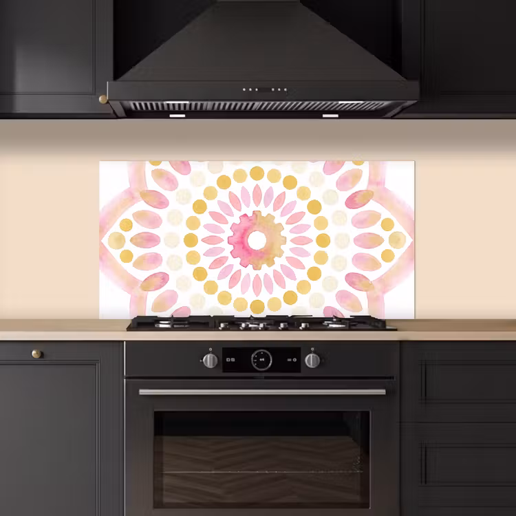 Abstract - Mandala - Kunst - Modern - Roze keuken achterwand spatscherm middel -sfeer1