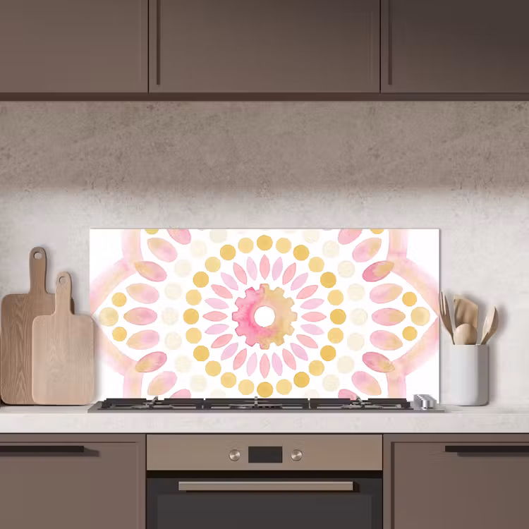 Abstract - Mandala - Kunst - Modern - Roze keuken achterwand spatscherm middel -sfeer2