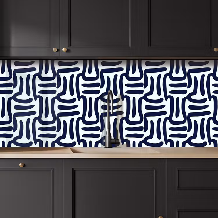 Abstract - Modern - Blauw keuken achterwand 2 middel 871 -sfeer1