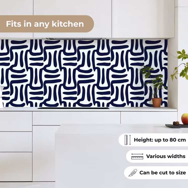 Abstract - Modern - Blauw keuken achterwand 2 middel 871 -sfeer4_UK