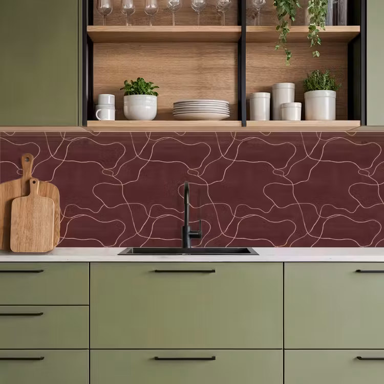 Abstract - Modern - Bruin keuken achterwand 2 groot 857 -sfeer3