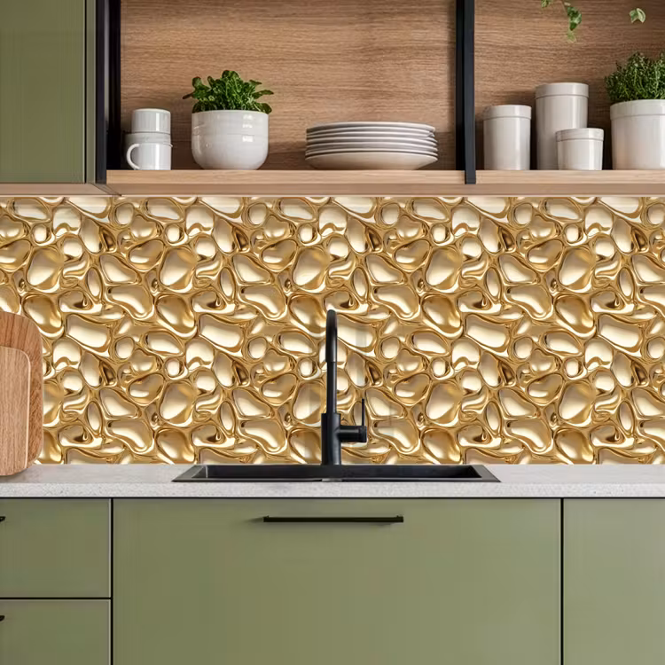 Abstract - Modern - Goud keuken achterwand 2 middel 871 -sfeer3