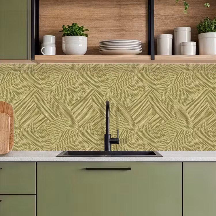 Abstract - Modern - Groen keuken achterwand 2 middel 871 -sfeer3