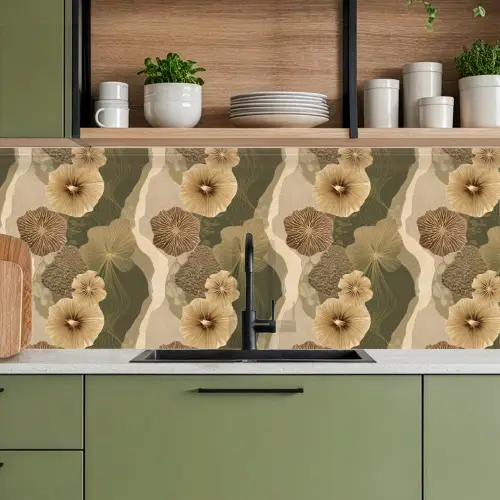 Abstract - Modern - Groen keuken achterwand 2 middel 871 -sfeer3