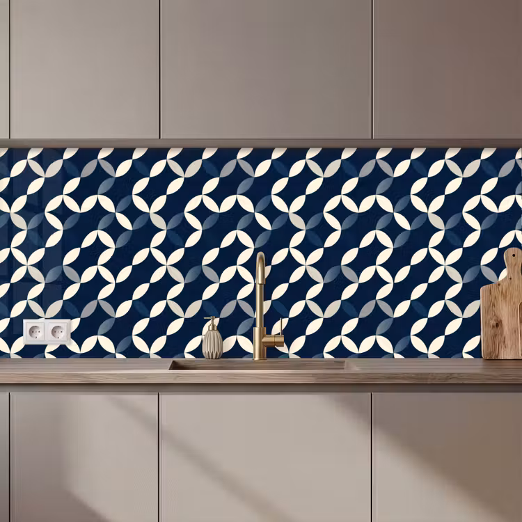 Abstract - Patroon - Blauw keuken achterwand 2 middel 871 zz_3dshopping