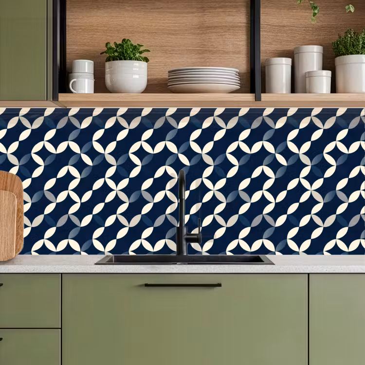Abstract - Patroon - Blauw keuken achterwand 2 middel 871 -sfeer3