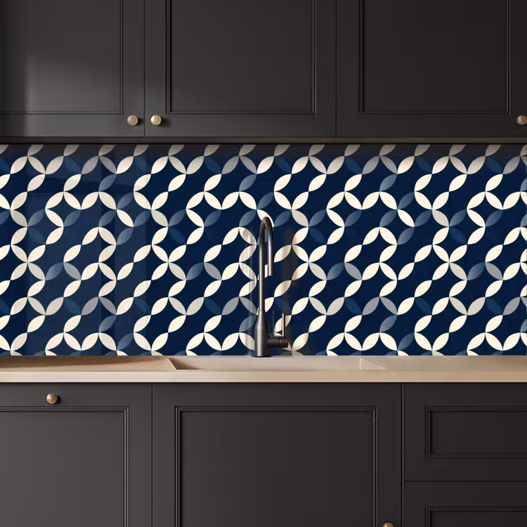 Abstract - Patroon - Blauw keuken achterwand 2 middel 871 -sfeer1