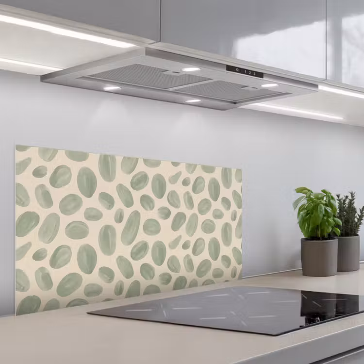 Abstract - Patroon - Organisch - Groen - Modern keuken achterwand spatscherm middel -3d_schuin