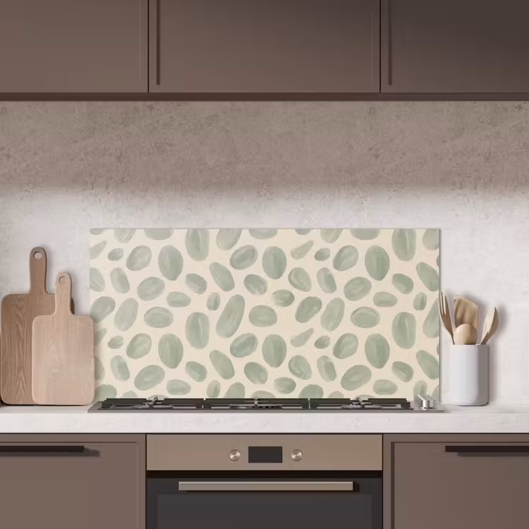 Abstract - Patroon - Organisch - Groen - Modern keuken achterwand spatscherm middel -sfeer2