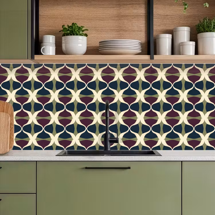 Abstract - Retro - Kleurrijk keuken achterwand 2 middel 871 -sfeer3