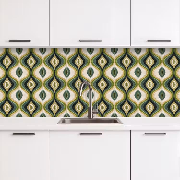 Abstract - Ritmisch - Groen keuken achterwand 2 groot 857 -3d