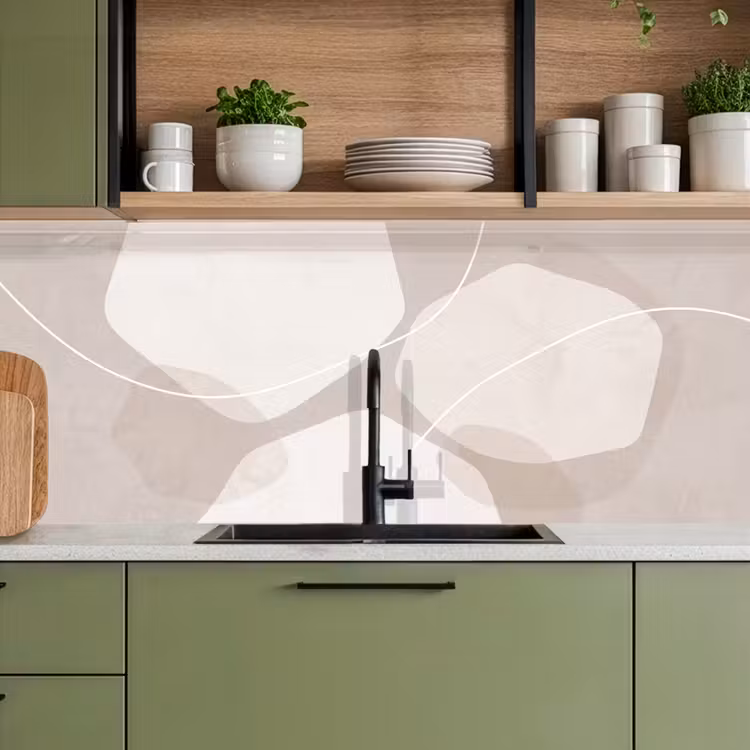 Kitchen Wall Splashback - Abstract - Shapes - Beige - Abstract - Vormen - Beige keuken achterwand 2 middel