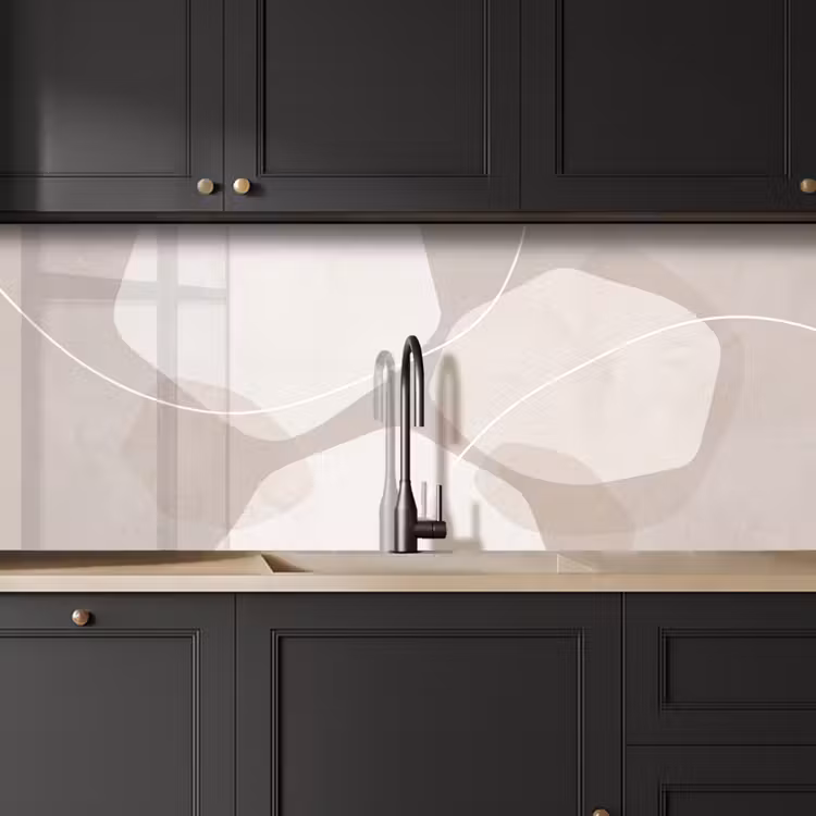Kitchen Wall Splashback - Abstract - Shapes - Beige - Abstract - Vormen - Beige keuken achterwand 2 middel