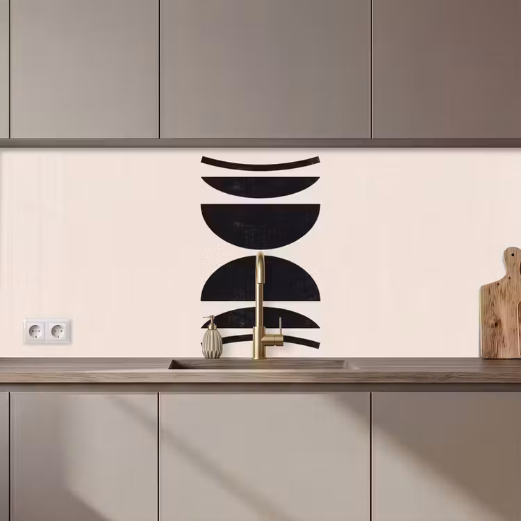 Kitchen Wall Splashback - Abstract - Shapes - Black - Abstract - Vormen - Zwart keuken achterwand 2 middel zz_3dshopping