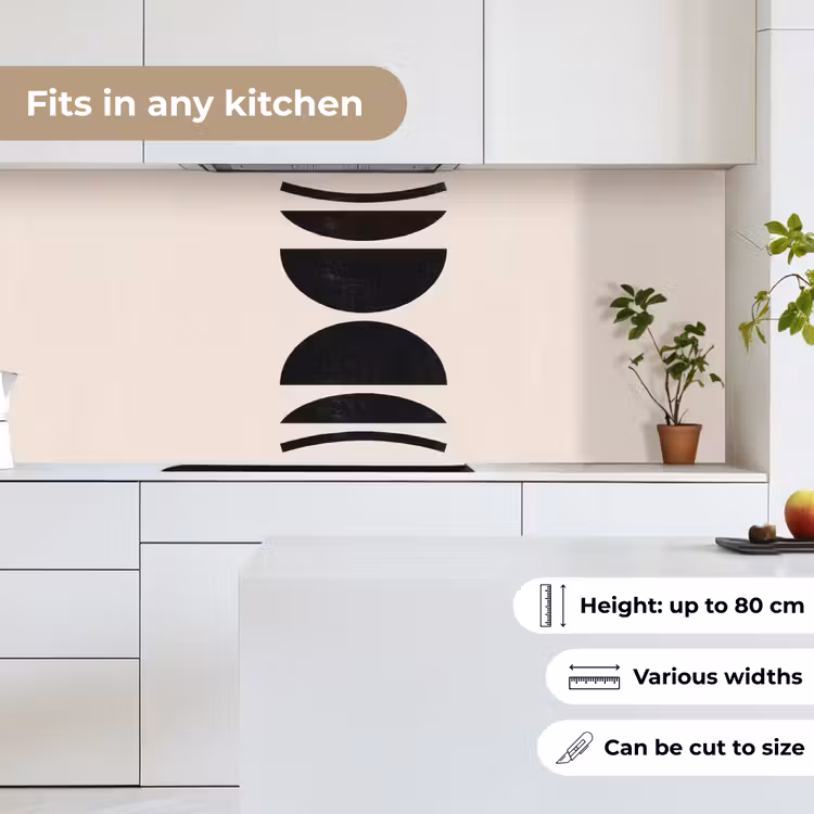 Kitchen Wall Splashback - Abstract - Shapes - Black - Abstract - Vormen - Zwart keuken achterwand 2 middel