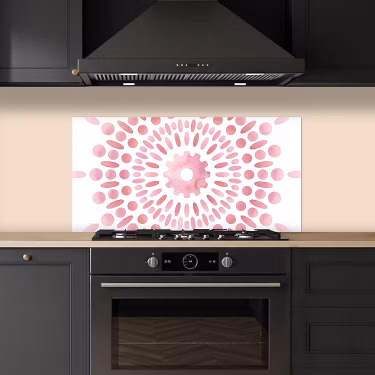 Abstract - Vormen - Patroon - Aquarel - Roze keuken achterwand spatscherm middel -sfeer1