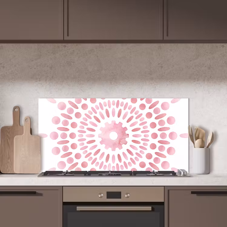 Abstract - Vormen - Patroon - Aquarel - Roze keuken achterwand spatscherm middel -sfeer2
