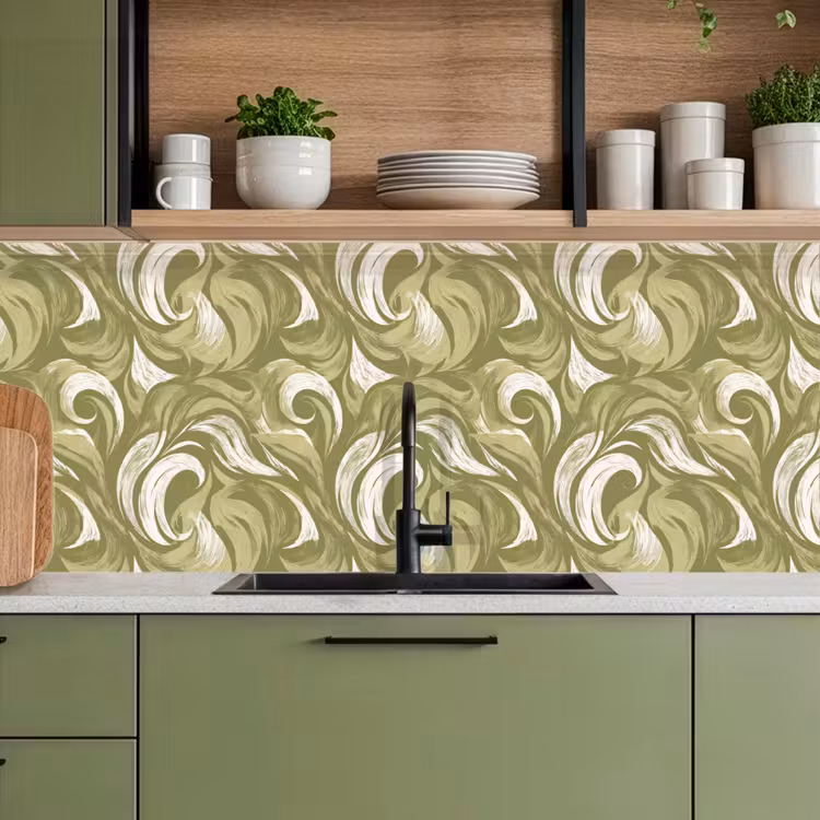 Abstract - Textuur - Groen keuken achterwand 2 middel 871 -sfeer3
