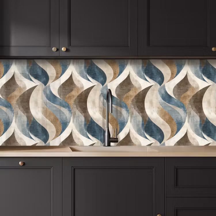 Abstract - Golven - Kleurrijk keuken achterwand 2 middel 871 -sfeer1