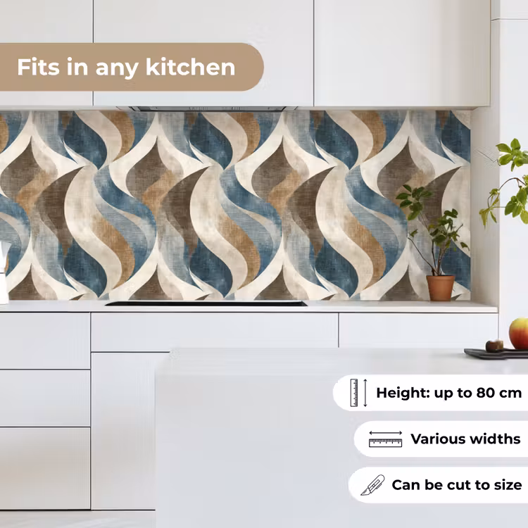 Abstract - Golven - Kleurrijk keuken achterwand 2 middel 871 -sfeer4_UK