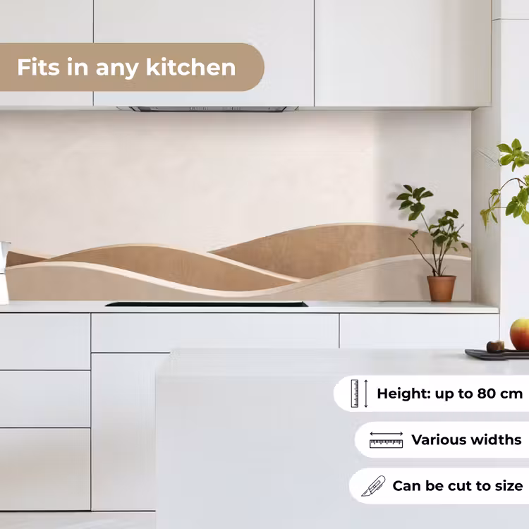 Abstract - Golven - Modern - Beige keuken achterwand 2 middel -sfeer4_UK